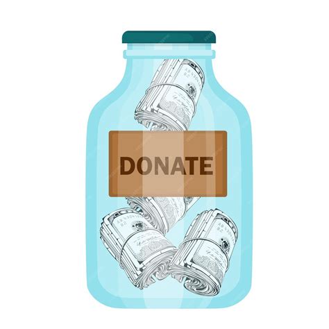 Geld In Een Donatie Glazen Pot Donatie Vrijwilligers Liefdadigheid