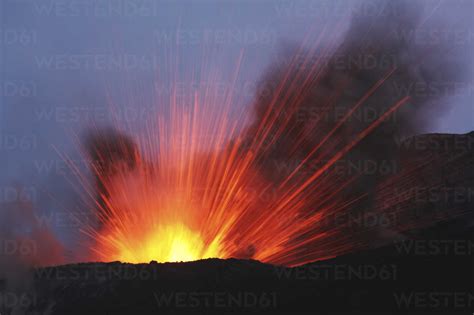 Indonesia Anak Krakatau Volcanic Eruption Stock Photo