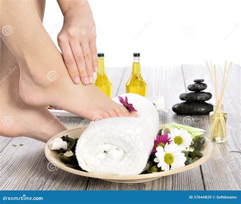 female feet at spa salon on pedicure procedure stock image image of caucasian botany 37644829