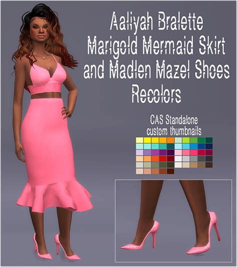 Aaliyah Bralette Mermaid Skirt And Mazel Shoes Recolor By Sympxls At
