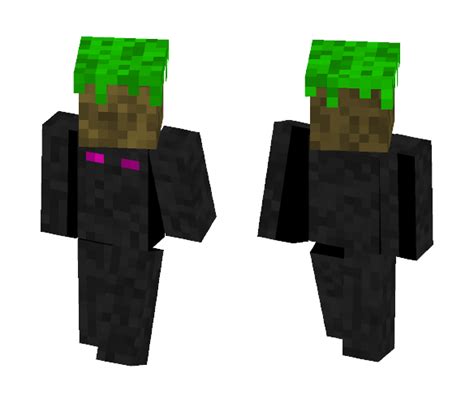 Download Enderman With Grass Block Minecraft Skin For Free
