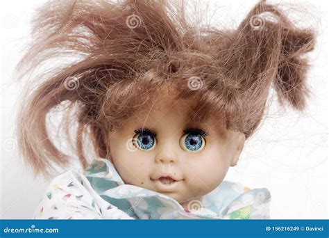 crazy badred hair doll close up stock image image of smile dress 156216249