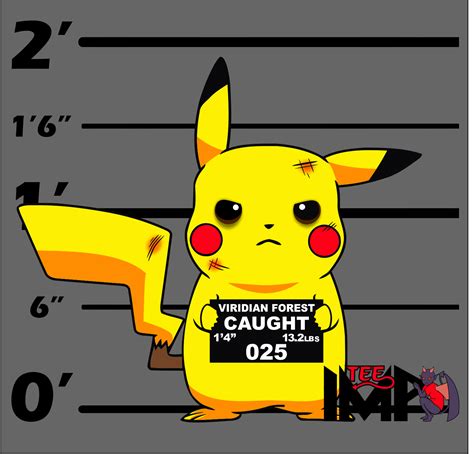 Pikachu Mugshot T Shirt Pikachu Mug Shots Pokemon