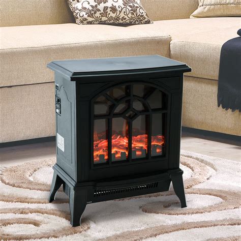 Homcom Electric Fireplace Heater Fireplace Stove With Realistic Led