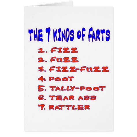 7 Kinds Of Farts Card Zazzle