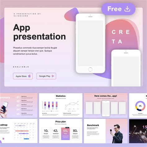 Creta Free App Presentation Template • Slidecore Templates