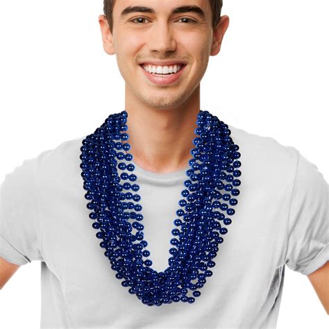 Blue 33 12mm Bead Necklaces