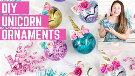 How To Make Glitter Unicorn Christmas Ornaments Tutorial Youtube