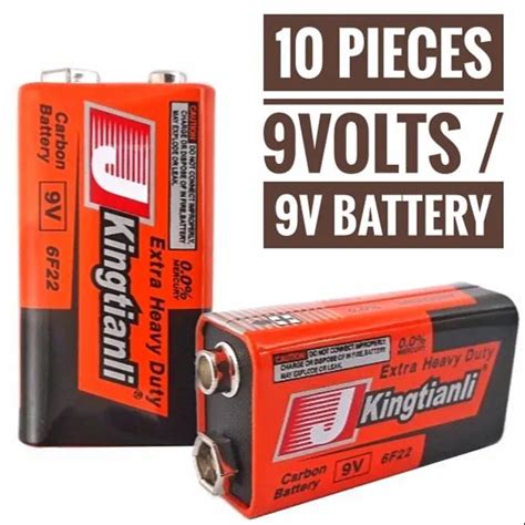 kingtianli 9v battery 10pcs 9 volt extra heavy duty nine volt pp3 6f22 batteries lazada ph