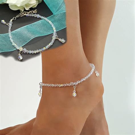 Crystal Ankle Bracelet Delicate Bracelet Wedding Pool Party