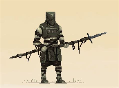 Ancient Stone Warrior Pixelart Pixel Art Design Pixel Art