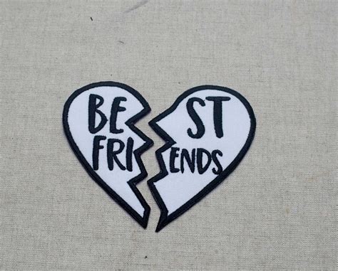 Best Friends Split Heart Patches Valentine Day Size Etsy