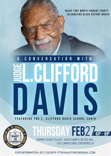 Conversation With Legal Legend Judge L Clifford Davis Tonight At Tcc