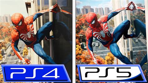 Marvels Spider Man Remastered Ps4 Pro Vs Ps5 4k Graphics