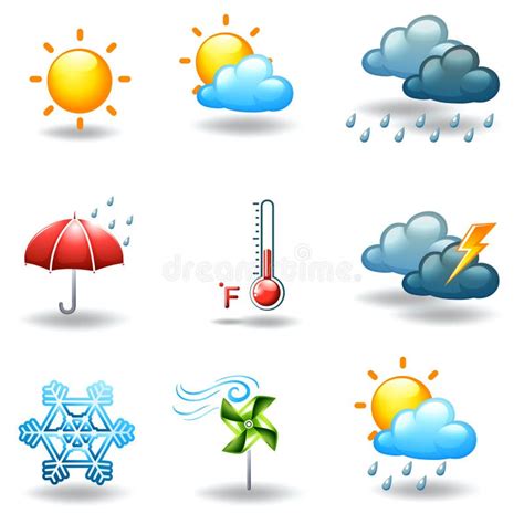 Different Weather Conditions Stock Vector Illustration Of Rainy
