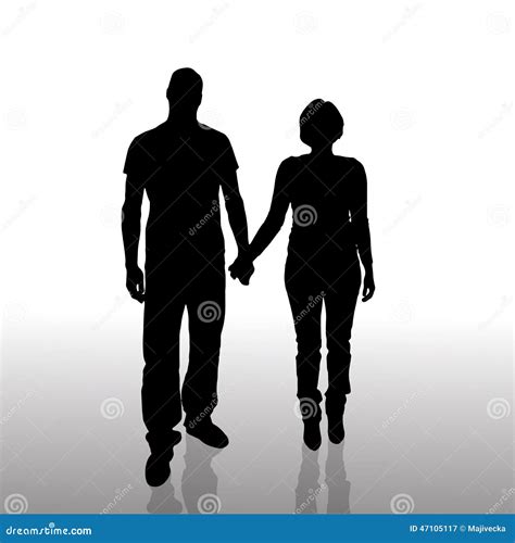 Vector Silhouette Of Couple Stock Vector Image 47105117