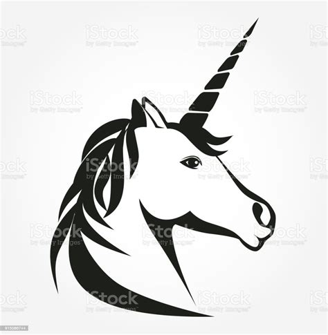 Unicorn Head Icon Vector Stylized Unicorn Portrait Emblem Illustration