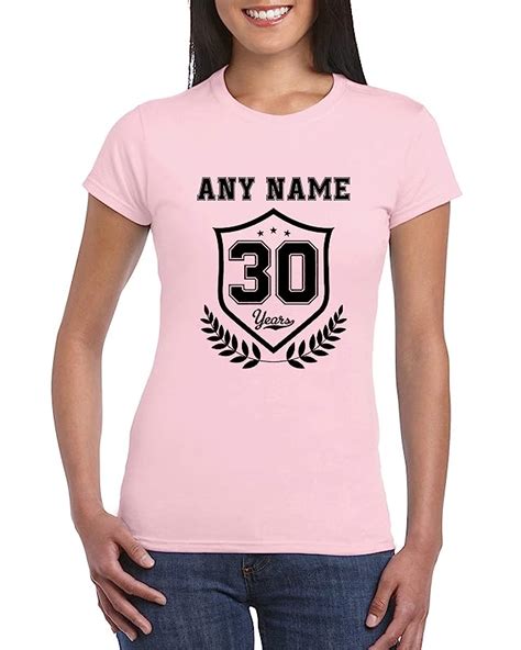 30th Birthday T Shirt For Women Add Name Age 30 Personalised T For Females College T