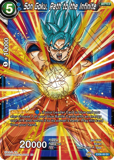 So toei went all the way back to the beginning and did a reimagined version of the first story arc, with goku meeting bulma and searching for the dragon balls for the very first time. Son Goku, Path to the Infinite - EX06-08 - EX - Foil - Dragon Ball Super TCG Singles » DBS ...