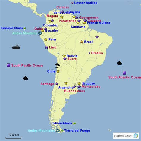 South America Map With Capitals Quiz