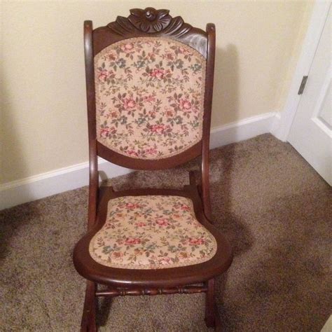 Looking Good How To Reupholster Antique Folding Rocking Chair Wooden Glider