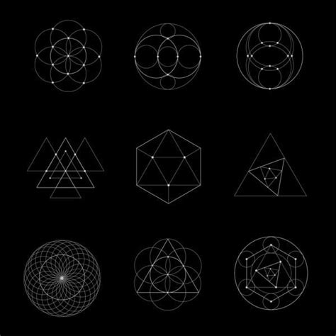 Geometry Icons Outline Dark Design Eps Ai Vector Uidownload