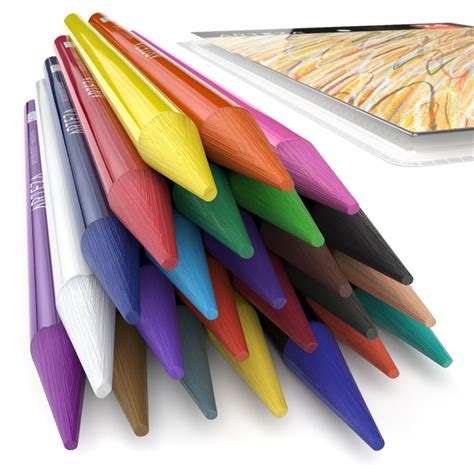 Woodless Colored Pencils - 24-Colors - Soft-Core - Pre-sharpened (Set of 24) | Colored pencil ...