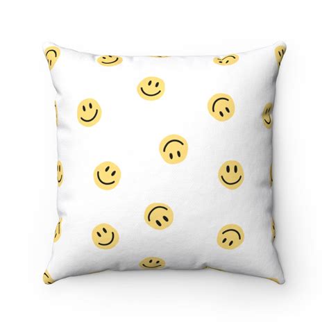 Smiley Face Throw Pillow Cover Pillow Cases Yellow Decor Etsy