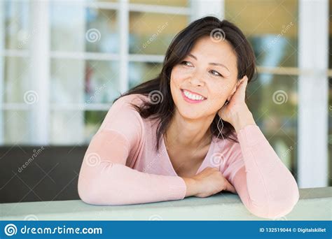 Portrait Of A Beautiful Asian Woman Smiling Stock Photo Image Of