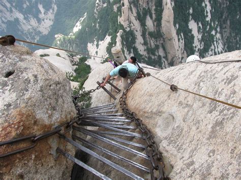 Plank Road Cliffside Path On Mt Hua Easy Tour China