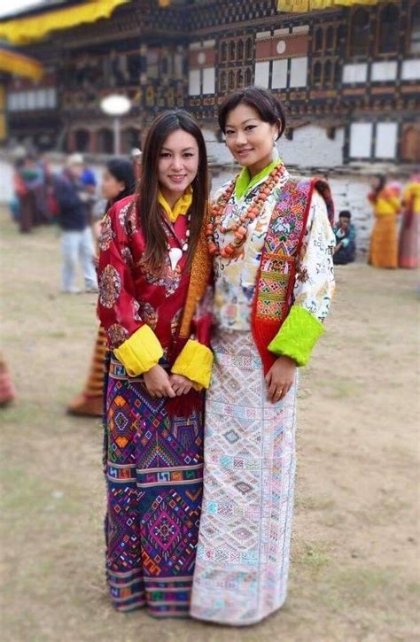 Traditional Women Long Dress Of Bhutan