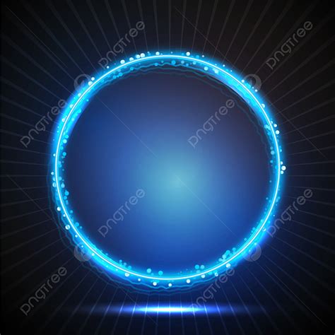 Glowing Particles Vector Png Images Blue Neon Glowing Banner With