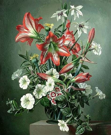 Gerald A Cooper 1899 1975 — Red And White 575x700 Flower