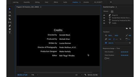 This template features a placeholder for your video edit, and a text placeholder for your film's credits. Create titles and motion graphics with the Graphics ...