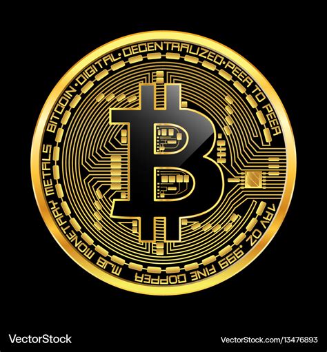 Crypto Currency Bitcoin Golden Symbol Royalty Free Vector