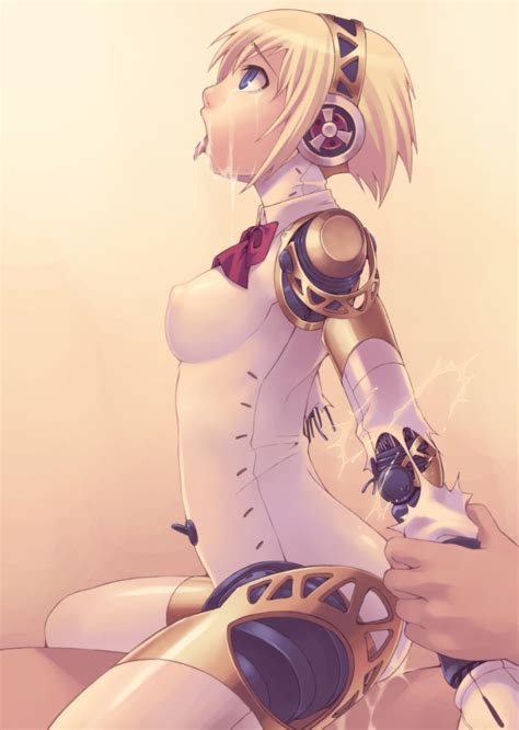 Rule 34 Aegis Persona Ahe Gao Aigis Persona Android Blonde Hair Blue Eyes Cowgirl Position