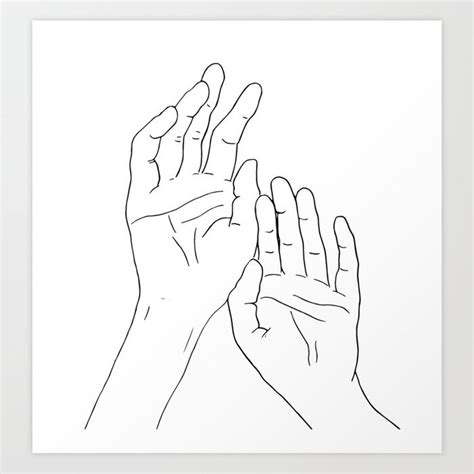 Buy Hands Minimal Line Drawing Art Print By Tiriri08 Worldwide
