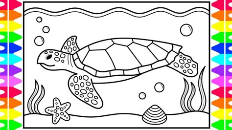 This picture should be a breeze for your kid to color because pooh, the cartoon, resonates well with younger children. How to Draw a Sea Turtle for Kids 🐢💚💙Sea Turtle Drawing ...