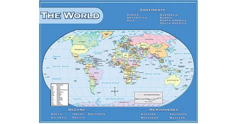 World Map Chart Tcr7658 Teacher Created Resources Maps And Map Skills