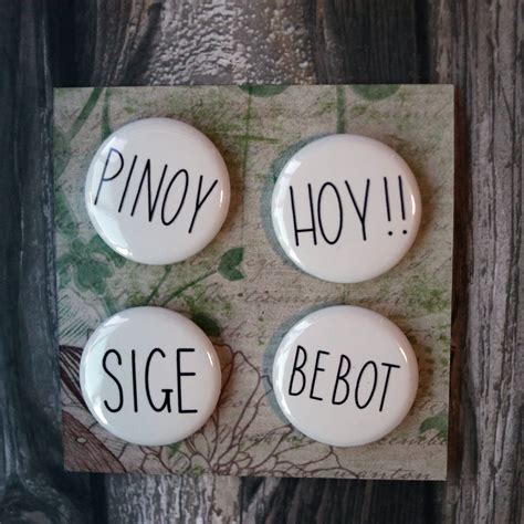 Filipino Phraseword 25mm Button Badge Pin Set Of 4 Etsy Button