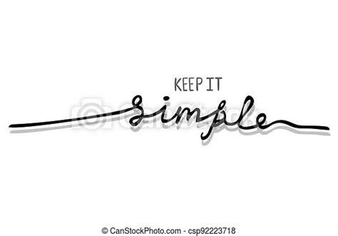 Vector Lettering Keep It Simple Isolated On White Lettering Keep It