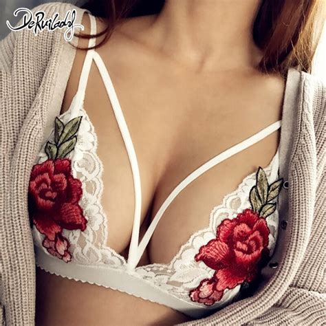 Buy Deruilay Sexy Womens Bras Lace Embroidery Flower