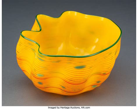 Sold Price Dale Chihuly American B 1941 Desert Yellow Macchia With