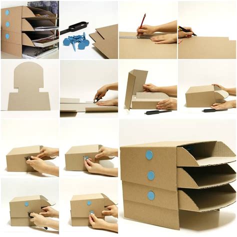 How To Make Cardboard Office Desktop Storage Trays Step By