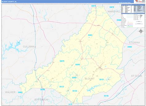 Blount County Al Zip Code Maps Basic