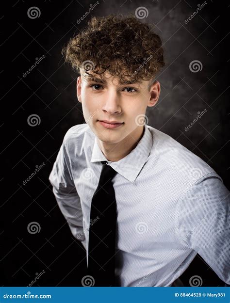 White Teenage Boy Studio Portrait Stock Photo Image Of Shirt Prom