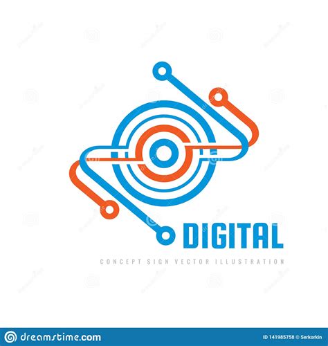 Digital Electronic Technology Vector Logo Template For Corporate