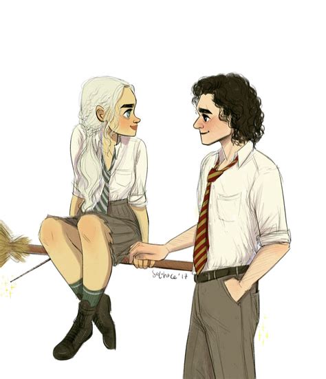 Jonerys Hogwarts Au God Drawing Jon Without A Beard Was Weird But