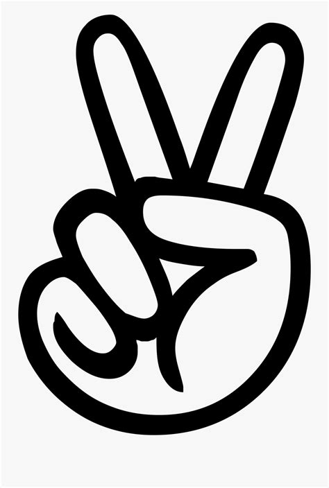 peace symbol clipart black and white - Google Search | Peace sign hand