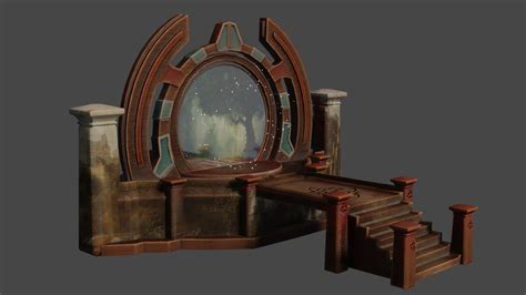 Wooden Fantasy Portal Low Poly Cartoon Style Motion Forge Pictures